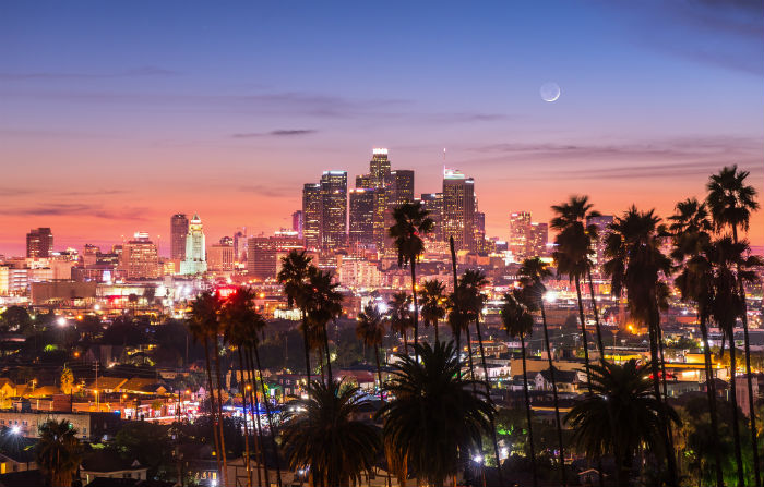 View of Los Angeles California during sunset
