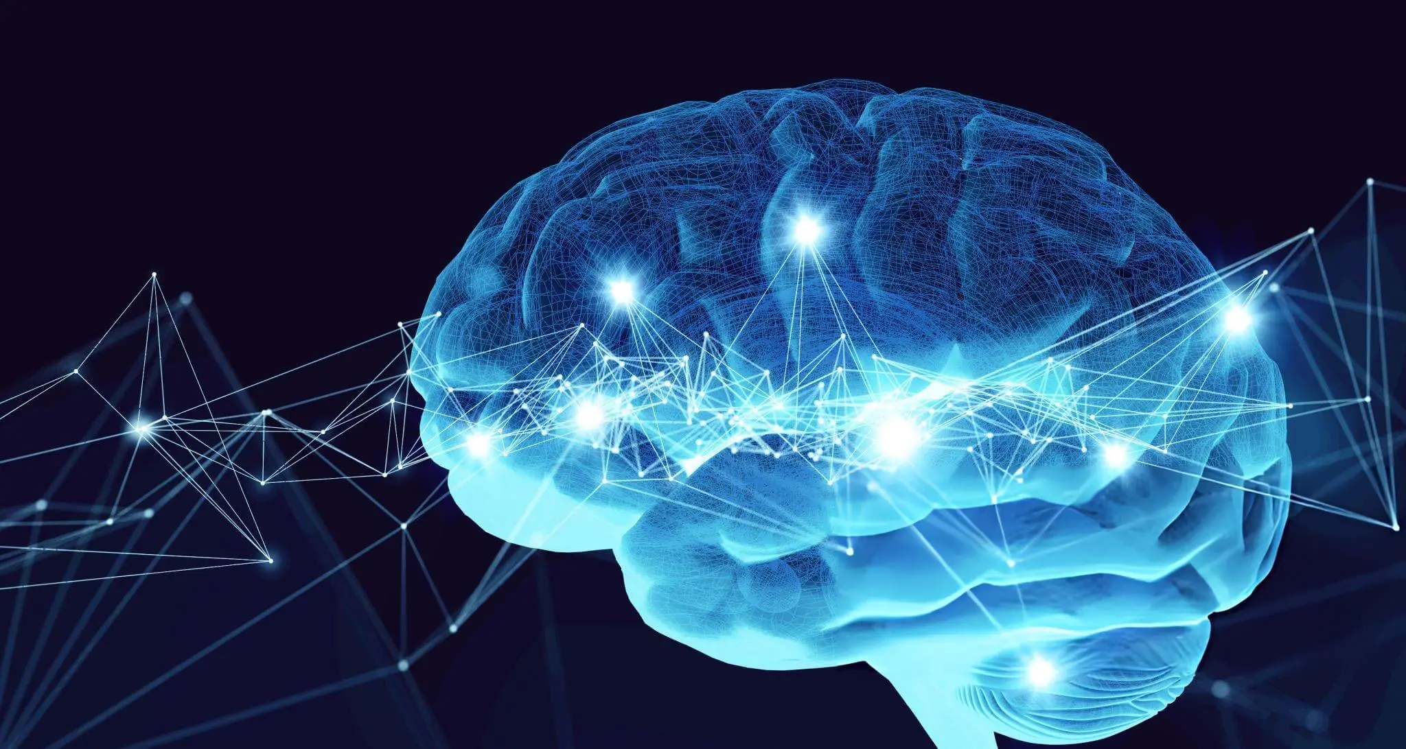 Digital representation of active neural connections, symbolizing significant neurological function improvement