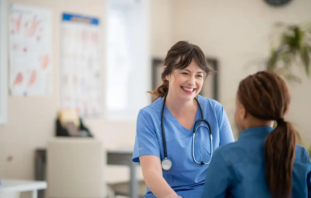 Friendly doctor discussing pre procedure instructions with patient directly