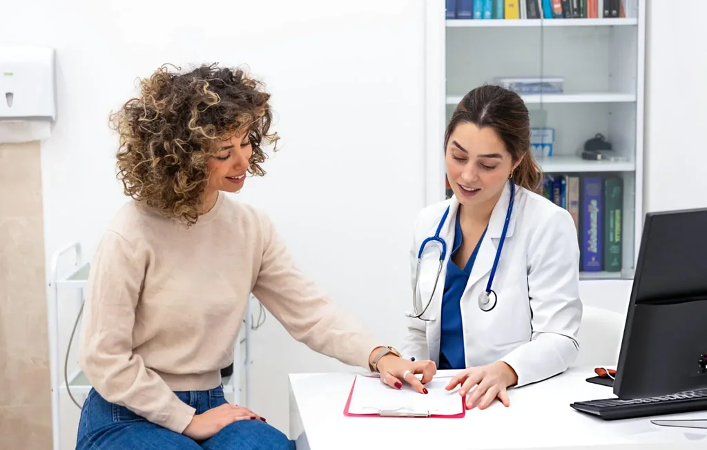 Female doctor discussing stem cell treatment with a patient